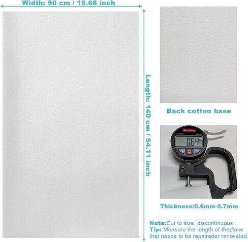 White Smooth Faux Leather Fabric 19"x54" - Waterproof Solid Color Vinyl for Upholstery Restoration, Handbag Making & DIY Craft Projects in Saudi Arabia