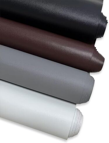 White Smooth Faux Leather Fabric 19"x54" - Waterproof Solid Color Vinyl for Upholstery Restoration, Handbag Making & DIY Craft Projects in Saudi Arabia