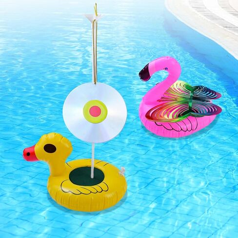 2 Pack Floating Reflective Pinwheels for Pool, Bird Reflectors Spinning Bird Scarer, Keep Ducks, Pigeons & Herons Away No Noise Pool Wind Spinner for Outdoor Swinmming Pool & Garden Decoration in Saudi Arabia