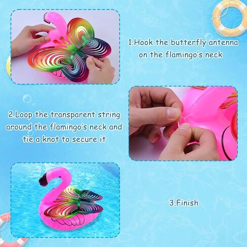 2 Pack Floating Reflective Pinwheels for Pool, Bird Reflectors Spinning Bird Scarer, Keep Ducks, Pigeons & Herons Away No Noise Pool Wind Spinner for Outdoor Swinmming Pool & Garden Decoration in Saudi Arabia