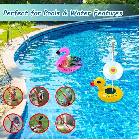2 Pack Floating Reflective Pinwheels for Pool, Bird Reflectors Spinning Bird Scarer, Keep Ducks, Pigeons & Herons Away No Noise Pool Wind Spinner for Outdoor Swinmming Pool & Garden Decoration in Saudi Arabia