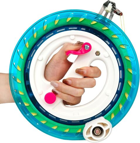 Mint's Colorful Life Kite String Reel Winder for Adults, 9 inches Dia with 1640ft Line, Kites Reel with Brake, Anti-Rotation Knob Equipped, Kite String Spool for Women and Men (Black) in Kuwait