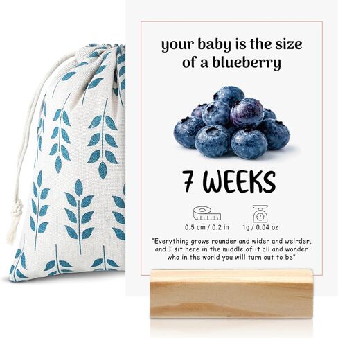 Maternity Gifts for Expectant Mom, 36 Pcs Pregnancy Milestone Cards with Wooden Display Stand and Linen Bag, Pregnancy Prayer Must Haves Trimester Essentials for Expecting Parents in Saudi Arabia