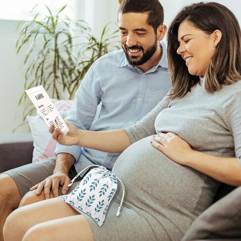 Maternity Gifts for Expectant Mom, 36 Pcs Pregnancy Milestone Cards with Wooden Display Stand and Linen Bag, Pregnancy Prayer Must Haves Trimester Essentials for Expecting Parents in Saudi Arabia
