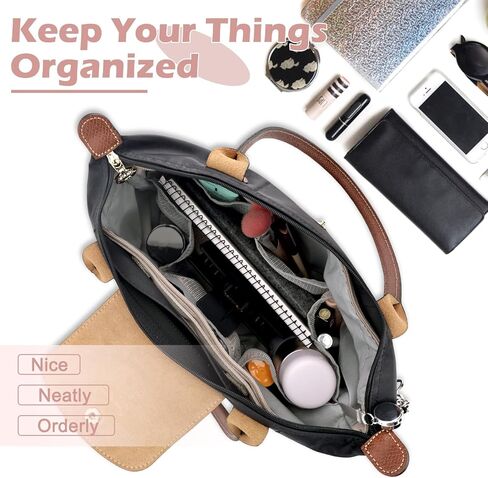 Purse Organizer Insert for Longchamp Le Pliage Large, Tote Bag Dividers for Inside Purse with Zipper and 15 Pockets, Purse Liners for Women Handbag, and More (Beige, L) in Saudi Arabia