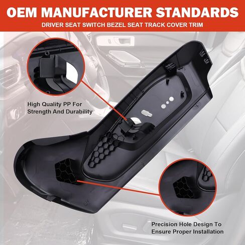 MB5Z-7862187-EC Driver Seat Side Track Cover, Driver Seat Trim Panel Compatible with Ford Explorer 2020 2021 2022 2023 Front Left Seat Cushion Outer Shield Cover Replaces MB5Z7862187EC Black in Saudi Arabia