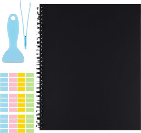Large Reusable Sticker Book Collecting Album, 8.5x11 Inch Sticker Storage Collection Organizer Book with 40 Sheets Blank Release Paper with Tweezer and Spatula for Adults Holographic Cover in Kuwait