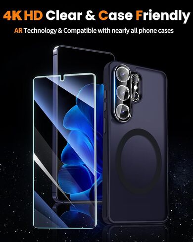 Letosan [3+2 Pack] لواقي شاشة Samsung Galaxy S24 Plus، زجاج مقسى 9H، مجموعة محاذاة تلقائية، دعم بصمات الأصابع Plussonic، حافظة صديقة لواقي شاشة زجاجي Samsung S24 Plus 5G in Kuwait