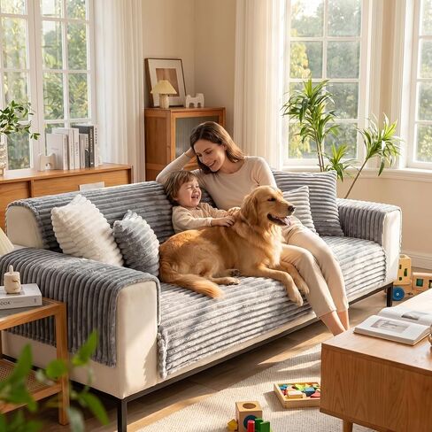 FUANGUI 2 Pack Waterproof Couch Cover for Sectional Sofa, Washable Pet Couch Covers for Dogs, Non Slip 2 PCS L Shaped Sofa Slipcover, Sofa Covers for 3 Cushion Couch Sofa Pet Friendly in Saudi Arabia
