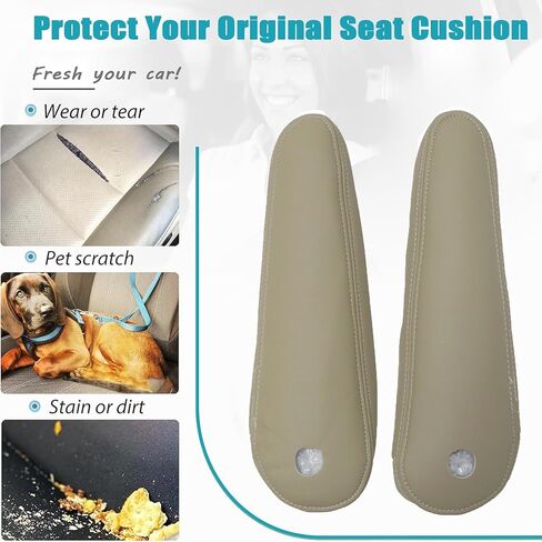 Mythoria 2ND Row Seat Armrest Leather Cover Tan Fit for Cadillac Escalade 2009 2010 2011 2012 2013 2014 in Saudi Arabia