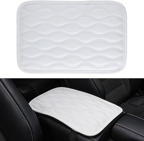 Amiss Car Center Console Pad, Universal Waterproof Car Armrest Seat Box Cover, PU Leather Auto Armrest Cover Protector，Vehicle Interior Accessories fits SUV/Truck/Car (Black-Red) in Saudi Arabia