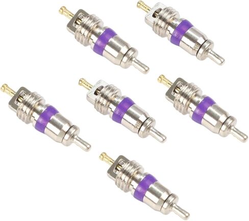 6 Pack R134a AC Valve Cores for BMW for MINI Rover for MERCEDES, Metal Purple 0.07x1.04 Inch, Air Conditioner Service Port Stem in Saudi Arabia