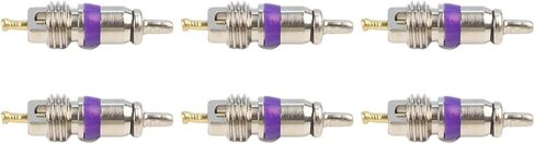 6 Pack R134a AC Valve Cores for BMW for MINI Rover for MERCEDES, Metal Purple 0.07x1.04 Inch, Air Conditioner Service Port Stem in Saudi Arabia