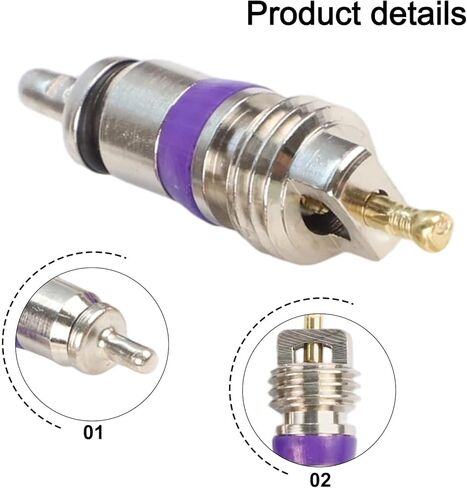 6 Pack R134a AC Valve Cores for BMW for MINI Rover for MERCEDES, Metal Purple 0.07x1.04 Inch, Air Conditioner Service Port Stem in Saudi Arabia