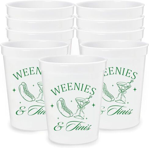 12PCS Weenies and Tinis Cups 16oz Bachelorette Party Plastic Cups Martini Hot Dog Party Decorations Supplies in Saudi Arabia