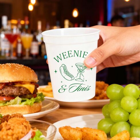 12PCS Weenies and Tinis Cups 16oz Bachelorette Party Plastic Cups Martini Hot Dog Party Decorations Supplies in Saudi Arabia