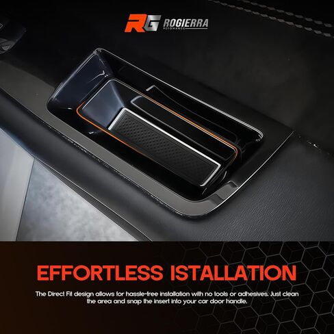 لـ Ford Edge 2015-2024 صندوق تخزين للباب الأمامي، صينية تنظيم جانبية للباب، مقبض داخلي، جيوب للباب، حاوية للهاتف، منظم مسند الذراع لملحقات Ford Edge (عبوتان)، أسود in Saudi Arabia