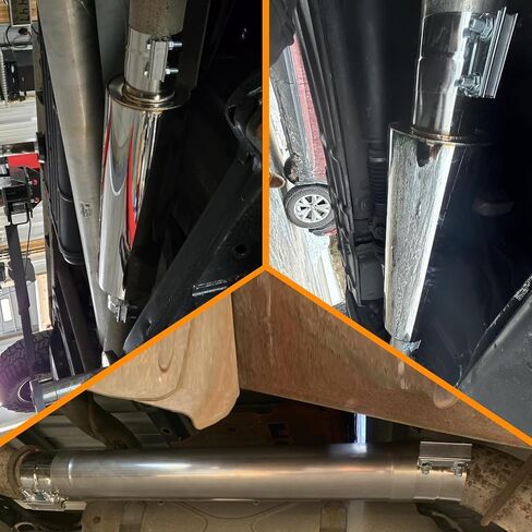 A-KARCK 5" Inlet&Outlet Diesel Exhaust Muffler,8" x 24" Body, 30" Overall Length, Stainless Steel Resonator Muffler with Clamp, Straight Through Design（Polished） in Kuwait