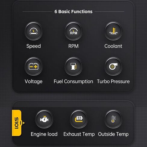 Car Head Up Display HUD with Dual Screen Projection OBD2 Interface Shows Speed Water Temp Voltage Fuel Consumption Compatible with Most 12V Cars in Saudi Arabia