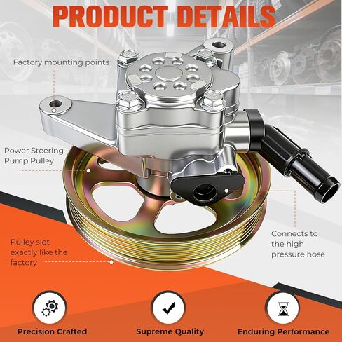 مضخة توجيه كهربائية مع بكرة متوافقة مع Acura MDX 3.5L 3.7L & Honda Pilot 3.5L 2005-2008 & Odyssey 3.5L 2005-2010 استبدال OEM 21-5442، 56110-RGL-A03، 56110-PVJ-A01 in Kuwait