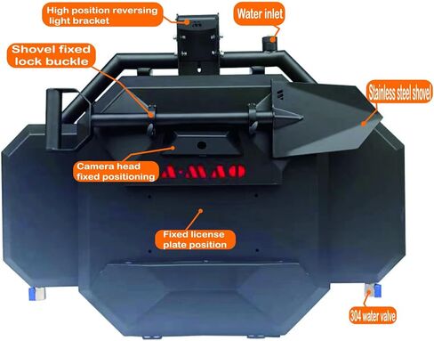 off-road vehicle equipment-304 stainless steel storage tank, water storage tank, shovel and other multi-functional off-road equipment, suitable for jeep Wrangler JK, JL models in Saudi Arabia