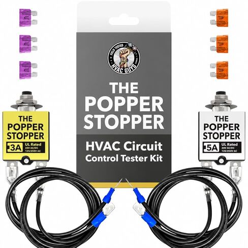 HVAC Guys Popper Stopper | HVAC Circuit Tester | 3 AMP & 5 AMP Fuses | Fuse Tester for Circuit Breaker - UL Rated 24V AC/DC & 125/250V AC in Saudi Arabia
