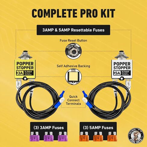 HVAC Guys Popper Stopper | HVAC Circuit Tester | 3 AMP & 5 AMP Fuses | Fuse Tester for Circuit Breaker - UL Rated 24V AC/DC & 125/250V AC in Saudi Arabia