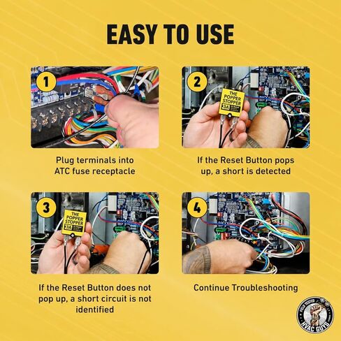 HVAC Guys Popper Stopper | HVAC Circuit Tester | 3 AMP & 5 AMP Fuses | Fuse Tester for Circuit Breaker - UL Rated 24V AC/DC & 125/250V AC in Saudi Arabia