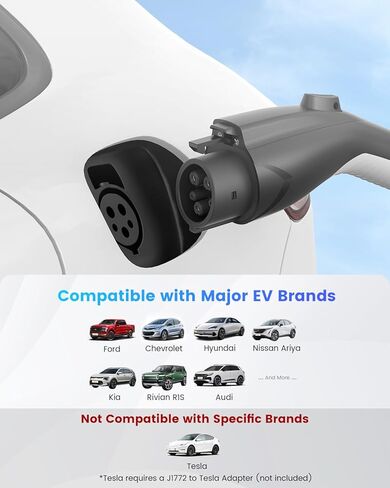 Level 1 & 2 Portable EV Charger (12A/16A), Smart App Control & WiFi/Bluetooth Enabled, 25ft Cable, ETL Listed J1772 EVSE for All EVs & PHEVs (16A Smart | NEMA 5-15 & 6-20 (Standard Home Plug)) in Saudi Arabia