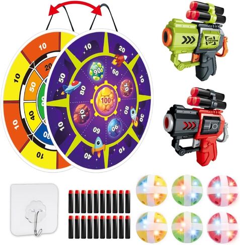 Foam Ball Gun with 12 Soft Bullets & Mobile Target | Light Powered Air Soft Gun for Kid | Shooting Games for Kids | Toy Guns for Kids | Holiday and Birthday Gift for Boys & Girls Ages 5+ Years Old in Saudi Arabia