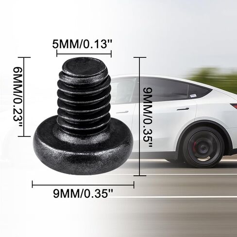 براغي لوحة ترخيص من الفولاذ المقاوم للصدأ M5 مقاس 6 مم لطراز Tesla Y وما إلى ذلك، مع لمسة نهائية من الأكسيد الأسود، مقاومة للتآكل - 8 قطع in Kuwait
