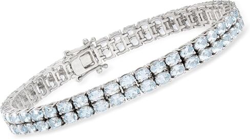 Ross-Simons 13.00 ct. t.w. Aquamarine 2-Row Tennis Bracelet in Sterling Silver in Saudi Arabia