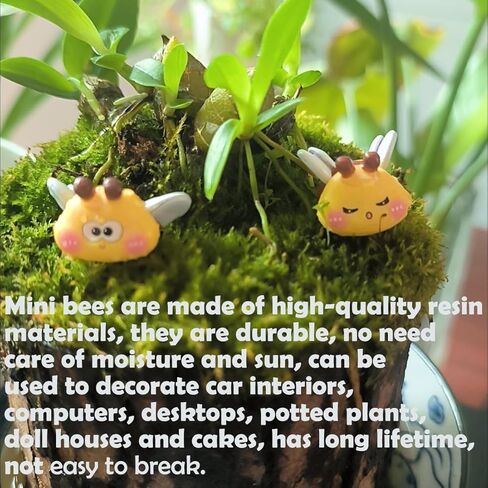 Mini Bee Cat Car Dashboard Decorations, Set of 7 Cute Car Dash Decor Rearview Mirror Ornament, Funny Figurines House Tree Car Interior Accessories for Home Garden Office in Saudi Arabia