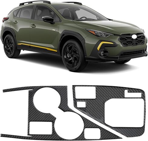 لوحة ناقل الحركة من ألياف الكربون الحقيقية متوافقة مع Subaru Crosstrek 2024 2025 2026، ملحقات ملصقات الديكور الداخلي لسوبارو امبريزا 2024 2025 2026 in Kuwait