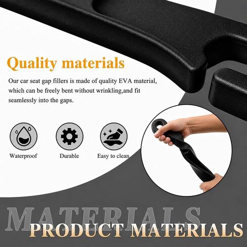 2 PCS Car Seat Gap Filler Compatible with Explorer, Edge, Escape, Expedition & Bronco Sport Accessories, Seat Gap Organizer with Emergency Glass Breaker & 1 Sunglasses Holder, Black. in Saudi Arabia