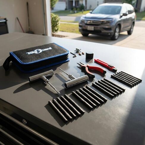 Flat Tire Repair Kit with Plugs 31 Pcs for Car, Motorcycle, ATV, Jeep, Truck, Tractor Flat Tire Puncture Repair in Saudi Arabia