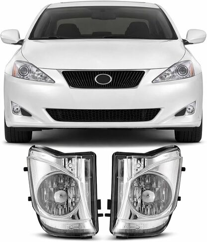 CPW OEM Fog Lights Assembly Fit For 2006 2007 2008 2009 2010 Lexus IS250 IS350 (Not fit for IS 250C and IS 350C model), Driver & Passenger Driving Fog Lamps Replacement (Black Housing Clear Lens) in Saudi Arabia