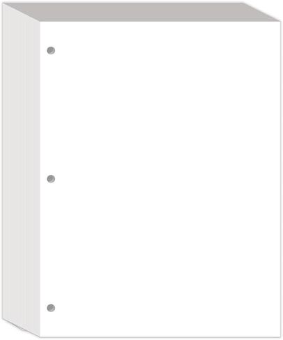 (3-Pack) 3-Hole Punched Blank Paper - 300 Sheets/600 Pages Loose Leaf Papers, 100 GSM, Paper Refills for Large Leather Journal/Filofax Binders, 8" x 10.5" in Saudi Arabia