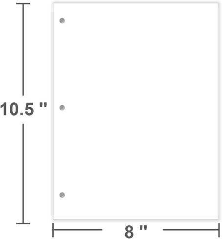 (3-Pack) 3-Hole Punched Blank Paper - 300 Sheets/600 Pages Loose Leaf Papers, 100 GSM, Paper Refills for Large Leather Journal/Filofax Binders, 8" x 10.5" in Saudi Arabia