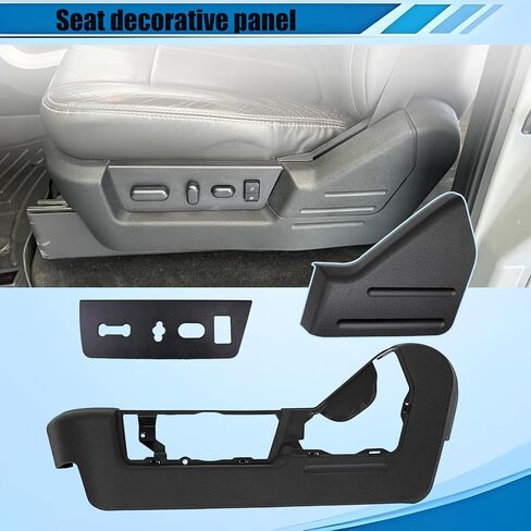 إطار غطاء لوحة الكسوة للمقعد الجانبي للسائقين الأماميين مع لوحة غطاء الكسوة لـ 2009-2014 Ford F150 F-150 استبدال 9L3Z-1662187-EA 9L3Z1661693CA أسود in Kuwait