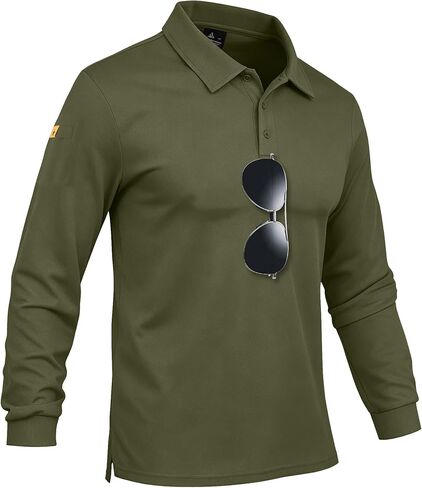 ZITY Men's Long Sleeve Polo Shirts 3 Button Down with Pocket Classic Golf Breathable Solid Color Designed Collared Casual Tee in Saudi Arabia