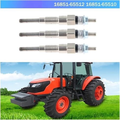 3Piece Engine Heater Glow Plugs 8Mm Parts Compatible With Kubota Tractor B21 B1700D B1700E Part Number 16851-65512 16851-a in Kuwait
