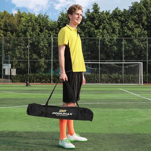 شبكة رمي مدرب كرة القدم المحمولة من PodiuMax، شبكة بدون عقد بطول 8 أقدام × 8 أقدام لتحسين دقة رمي QB مع 5 جيوب مستهدفة، مع حقيبة حمل (أحمر) in Kuwait