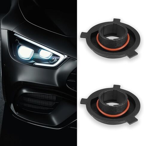 2 PCS H4 Car LED Light Bulb Retainers, Bulb Adapter Sockets Retainer Holder, Universal Vehicle Lights Buckle Holder with Gasket Rings, for Most Cars, Trucks, SUVs (Black) in Saudi Arabia