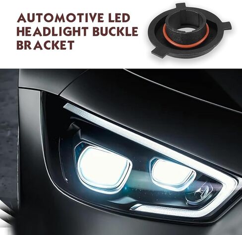 2 PCS H4 Car LED Light Bulb Retainers, Bulb Adapter Sockets Retainer Holder, Universal Vehicle Lights Buckle Holder with Gasket Rings, for Most Cars, Trucks, SUVs (Black) in Saudi Arabia