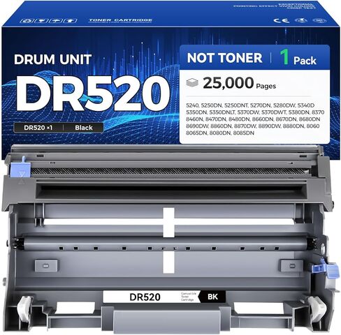 وحدة الطبل DR520 (وليس الحبر) عبوة واحدة بديلة لأسطوانة التصوير Brother DR-520 DR-620 المتوافقة مع حبر الطابعة DCP-8060 8065DN HL-5240 5250DN 5250DNT 5280DW MFC-8460N 8660DN 8670DN 8860DN 8870DW in Kuwait
