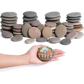 60 PCS Medium-Large 2.05-4.05" Smooth Natural River Rocks for Painting, Mixed Size Flat Painting Rocks for Classroom Projects, Group Crafts & Kids Art Activities in Saudi Arabia