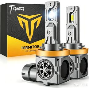 Termitor 2026 أحدث مصابيح H11 LED، سطوع 45000LM 1000%، CANBUS جاهز بدون وميض، حجم هالوجين حقيقي 1:1 H9، عمر افتراضي يصل إلى 70 ألف ساعة، قيادة بيضاء باردة 6500 كلفن ومصابيح ضباب، التوصيل والتشغيل، حزمة من 2 in Kuwait