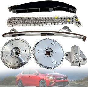 24350-2E700 مجموعة سلسلة التوقيت مع ترس VVT متوافق مع 2017-2020 Hyundai Elantra، 2018-2021 Kona، 2019-2021 Veloster، 2017-2022 Kia Forte/Forte5 2.0L استبدال # 243212E010 24321-2E010 in Kuwait