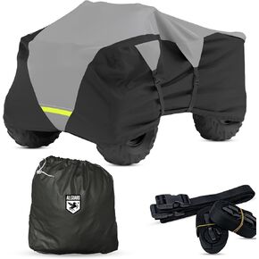 AllGuard Weatherproof Max ATV Cover, Heavy Duty 600D Marine Grade Polyester, Protects from Rain, Snow, Sun, UV & More - Gray/Black (Large - Fits Length: 86" to 96") in Saudi Arabia